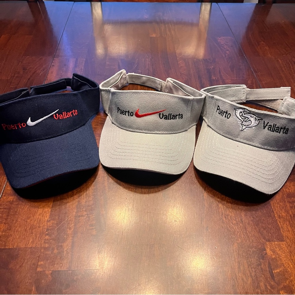 Bundle of 3 Puerto Vallarta visors (adjustable backs) never worn